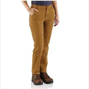 WOMEN'S RUGGED FLEX® RELAXED FIT TWILL DOUBLE-FRONT WORK PANT